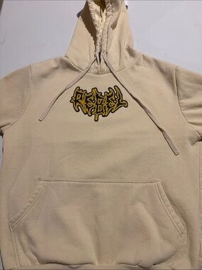 rebels Cream Hoodie with Yellow Graphic